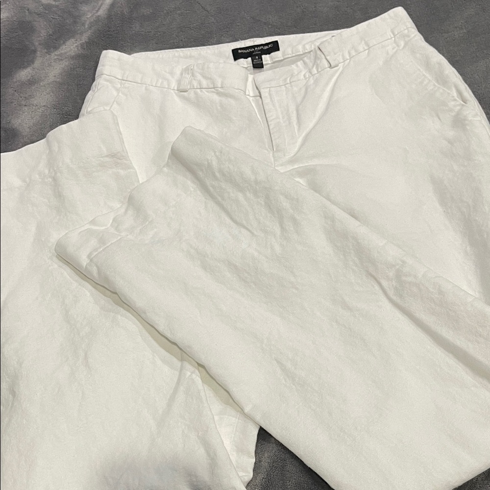 Banana Republic Elegant White Linen pant